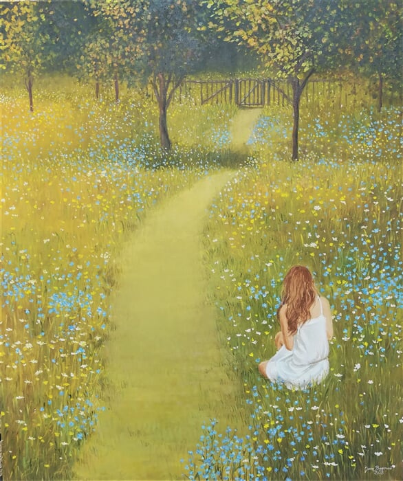 Pomněnkové zastavení, olej na plátně, 100 x 120 cm (2)