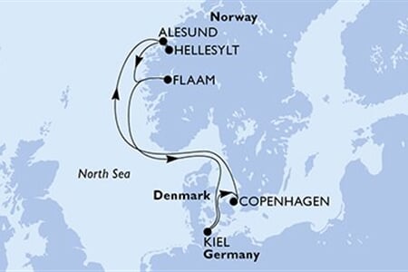 MSC EURIBIA - Dánsko, Norsko, Německo (z Kodaně)