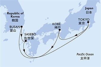MSC Bellissima - Japonsko, Jižní Korea (z Tokia)