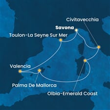Costa Pacifica - Itálie, Francie, Španělsko (ze Savony)