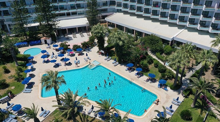 Hotel Blue Horizon Resort - Rhodos: fotografie vybavení exteriérů a interiérů ubytování.