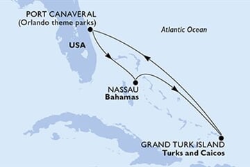 MSC SEASHORE - Amerikai Egyesült Államok, Bahamaszigetek, Turks- és Caicos-szigetek (a Port Canaveral-ből)