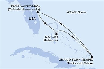 MSC Seashore - USA, Bahamy, Turks a Caicos (z Port Canaveralu)