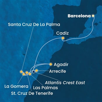 Trasa plavby CFO-BCN11A10