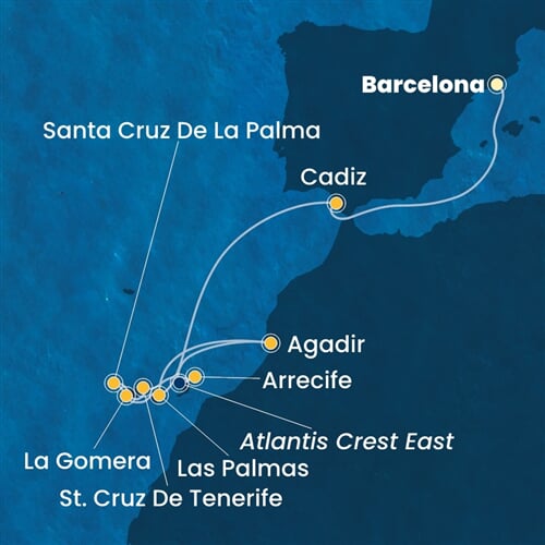 Trasa plavby CFO-BCN11A10