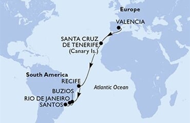 MSC Lirica - Španělsko, Brazílie (Valencie)