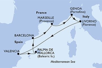MSC ORCHESTRA - Spanyolország, Franciaország, Olaszország (a Barcelona-ből)