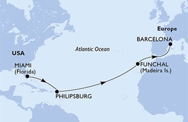 MSC Grandiosa - USA, Nizozemské Antily, Portugalsko, Španělsko (z Miami)