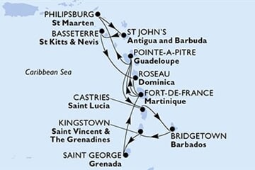 MSC Seaview - Barbados, Sv.Vincenc a Grenadiny, Grenada, Martinik, Guadeloupe, ... (Bridgetown)