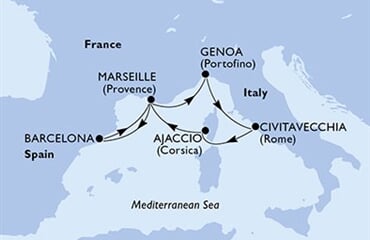 MSC Seaview - Španělsko, Francie, Itálie (z Barcelony)