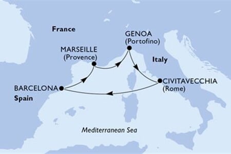 MSC FANTASIA - Olaszország, Spanyolország, Franciaország (a Genova-ből)