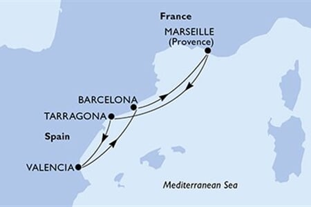 MSC ORCHESTRA - Franciaország, Spanyolország (a Marseille-ből)