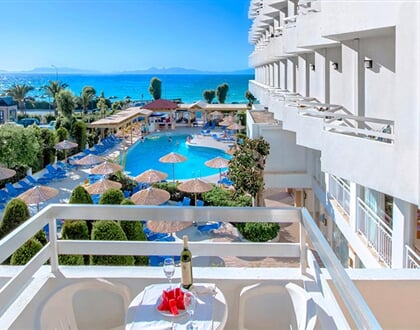 Hotel Lito - Rhodos: fotografie vybavení exteriérů a interiérů ubytování.