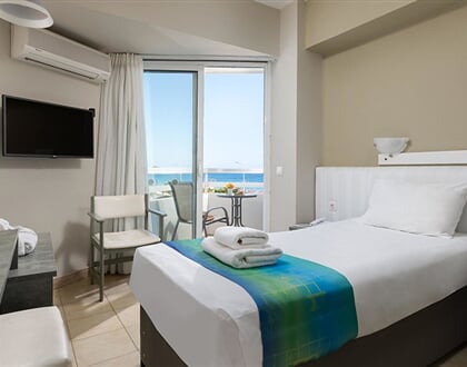 Hotel Lito - Rhodos: fotografie vybavení exteriérů a interiérů ubytování.