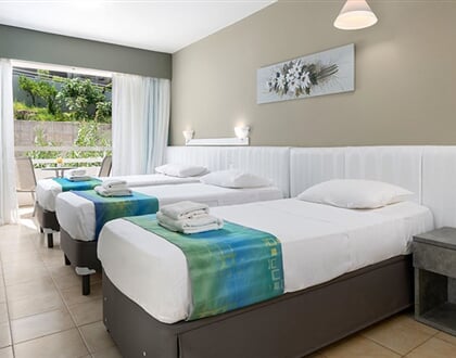 Hotel Lito - Rhodos: fotografie vybavení exteriérů a interiérů ubytování.