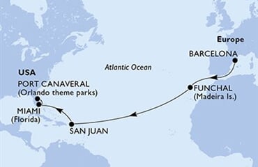 MSC Grandiosa - Španělsko, Portugalsko, Portoriko, USA (z Barcelony)
