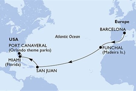 MSC Grandiosa - Španělsko, Portugalsko, Portoriko, USA (z Barcelony)