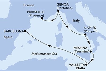 MSC WORLD EUROPA - Francie, Itálie, Malta, Španělsko (z Marseille)