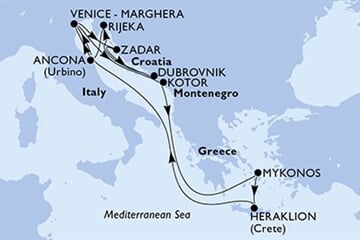 MSC Lirica - Itálie, Černá Hora, Řecko, Chorvatsko (z Benátek)