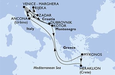MSC Lirica - Itálie, Černá Hora, Řecko, Chorvatsko (z Benátek)