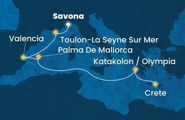 Costa Pacifica - Itálie, Francie, Španělsko, Řecko (ze Savony)