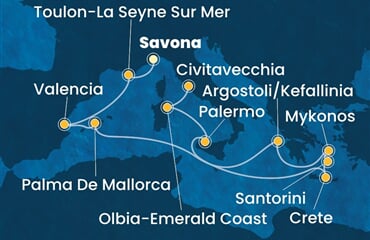 Costa Pacifica - Itálie, Francie, Španělsko, Řecko (ze Savony)