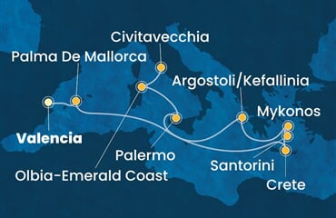 Costa Pacifica - Španělsko, Řecko, Itálie (Valencie)