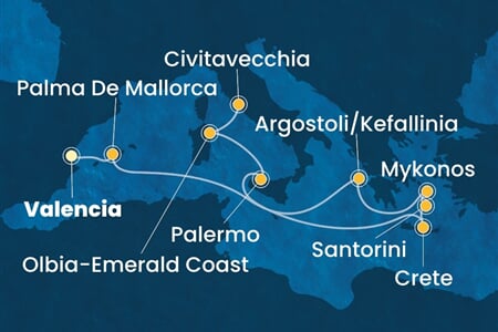 Costa Pacifica - Španělsko, Řecko, Itálie (Valencie)