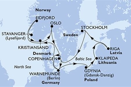 MSC Poesia - Německo, Norsko, Dánsko, Polsko, Litva, ... (Warnemünde)