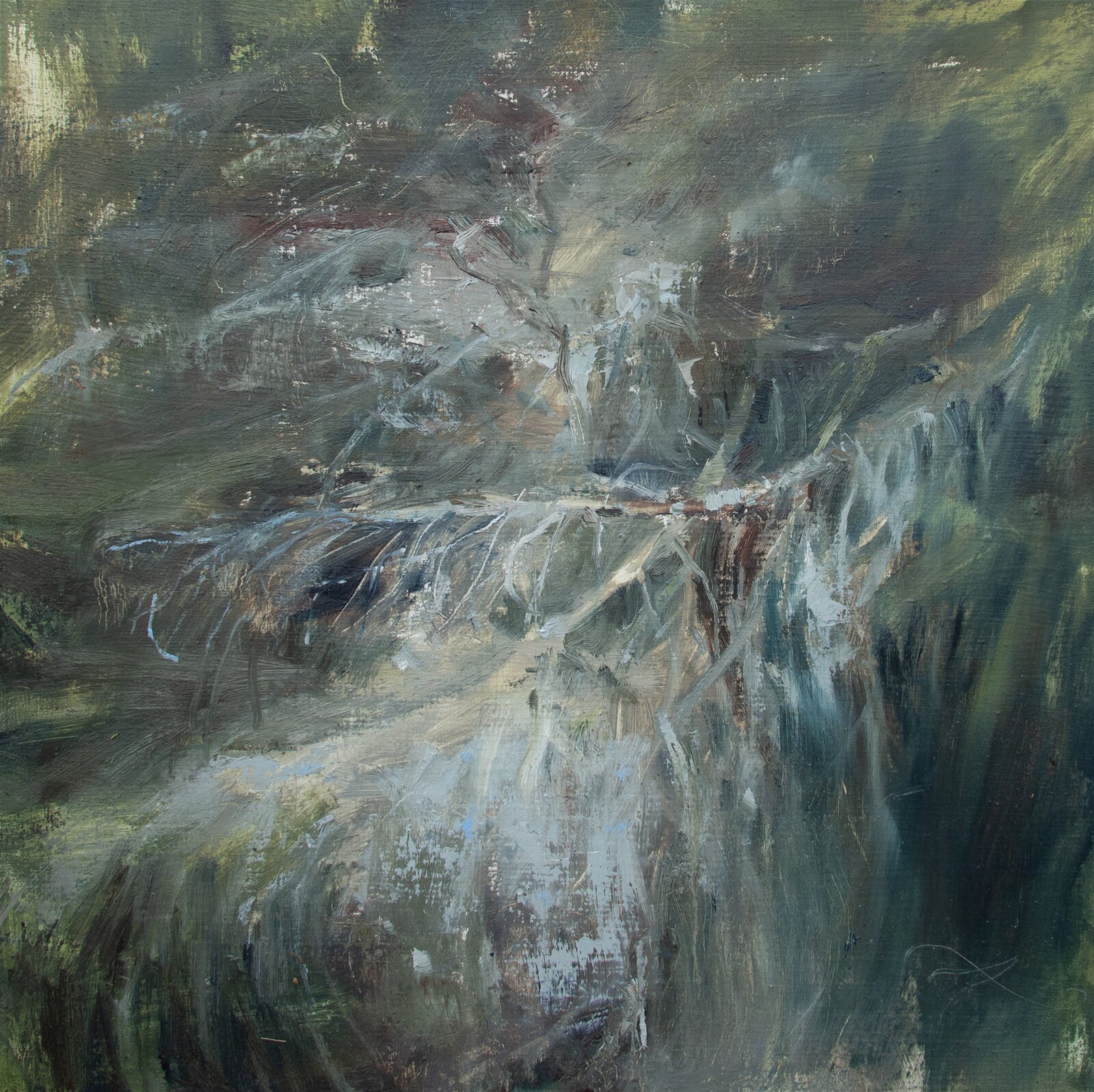 Adéla Topolová: Stříbrné jehličí, 55 × 55 cm