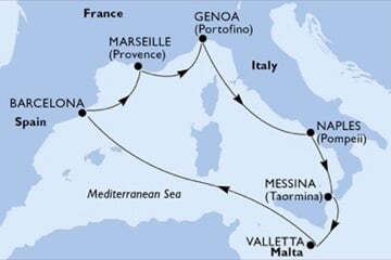 MSC WORLD EUROPA - Malta, Španělsko, Francie, Itálie (La Valetta)