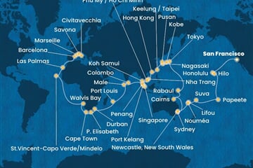 Costa Deliziosa - USA, Franc. Polynésie, Fidži, Nová Kaledonie, Austrálie, ...