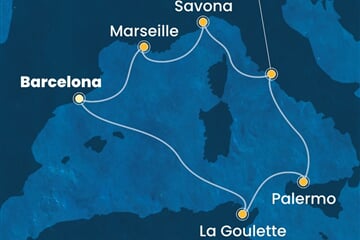 Costa Pacifica - Španělsko, Tunisko, Itálie, Francie (z Barcelony)