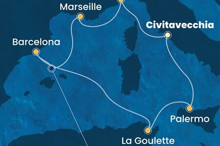 Costa Pacifica - Itálie, Francie, Španělsko, Tunisko (z Civitavecchie)