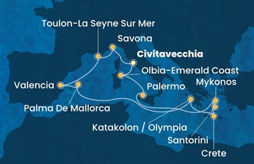Costa Pacifica - Itálie, Francie, Španělsko, Řecko (z Civitavecchie)