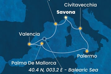Costa Pacifica - Itálie, Francie, Španělsko (ze Savony)