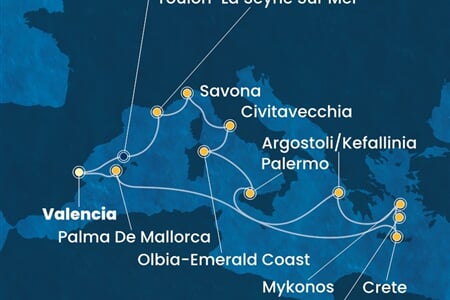 Costa Pacifica - Španělsko, Řecko, Itálie, Francie (Valencie)