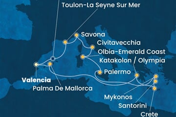 Costa Pacifica - Španělsko, Řecko, Itálie, Francie (Valencie)