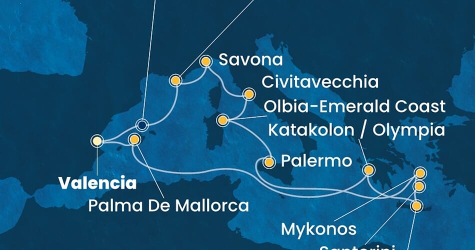 Trasa plavby CPA-VLC14A0F