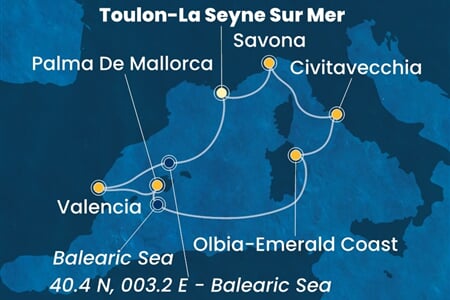 Costa Pacifica - Francie, Španělsko, Itálie (Toulon)