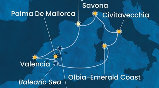 Costa Pacifica - Francie, Španělsko, Itálie (Toulon)
