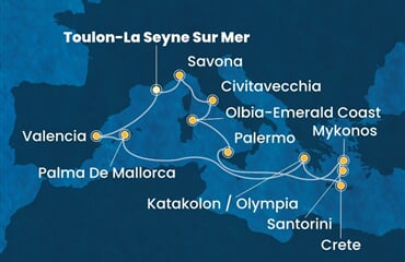 Costa Pacifica - Francie, Španělsko, Řecko, Itálie (Toulon)