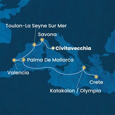 Costa Pacifica - Itálie, Francie, Španělsko, Řecko (z Civitavecchie)