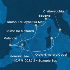 Costa Pacifica - Itálie, Francie, Španělsko (ze Savony)