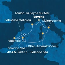 Costa Pacifica - Itálie, Francie, Španělsko (ze Savony)
