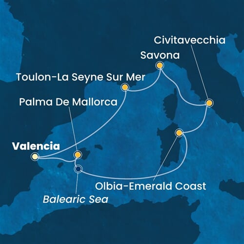 Trasa plavby CPA-VLC07A3C