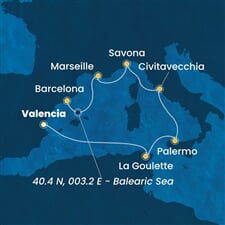 Costa Pacifica - Španělsko, Tunisko, Itálie, Francie (Valencie)