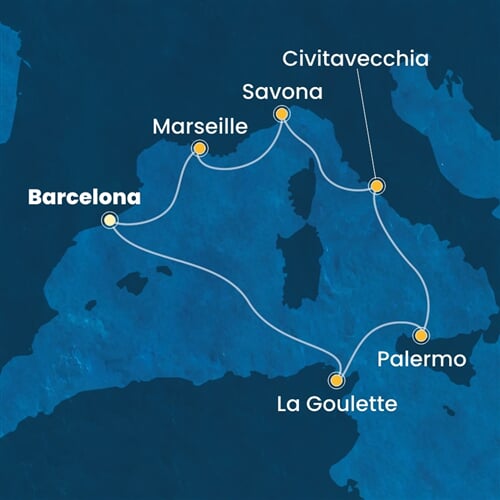 Trasa plavby CPA-BCN07A54