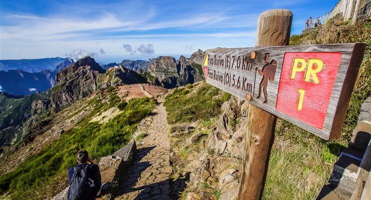 Portugalsko, Madeira, cesta na Pico Ruivo