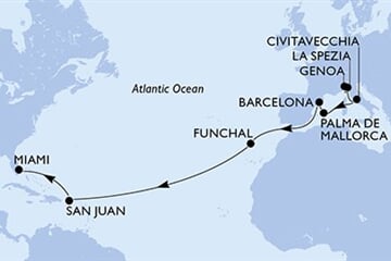 MSC Grandiosa - Itálie, Španělsko, Portugalsko, Portoriko, USA (z Janova)
